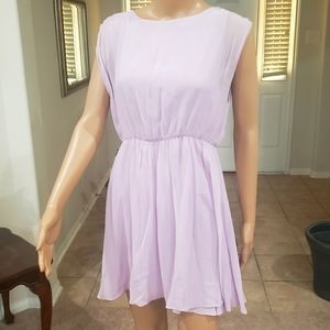 Alice & olivia s silk chiffon dainty feminine fit & flare elastic waist mini